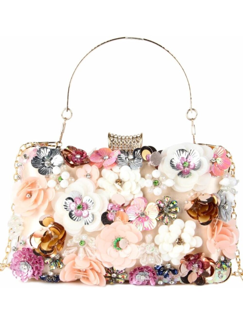 Women Clutches Flower Evening Handbag Chain Strap Shoulder Bag